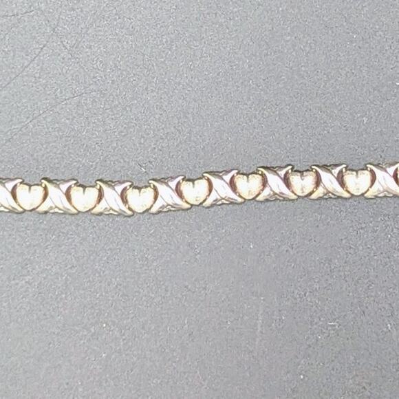 Vintage Italian Sterling Silver Heart-Link Bracelet – 12.7g – SU 925 Italy